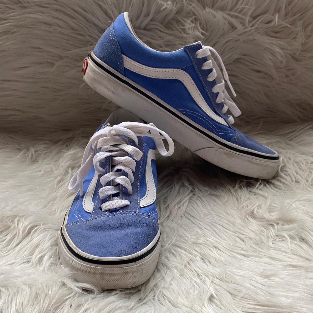Vans Oldskool Blue and White Low-Top Skate Sneakers
